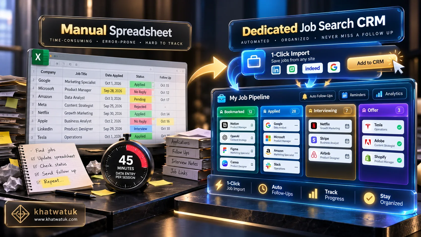 Manual Spreadsheet vs Dedicated AI Job Tracker CRM Comparison Framework