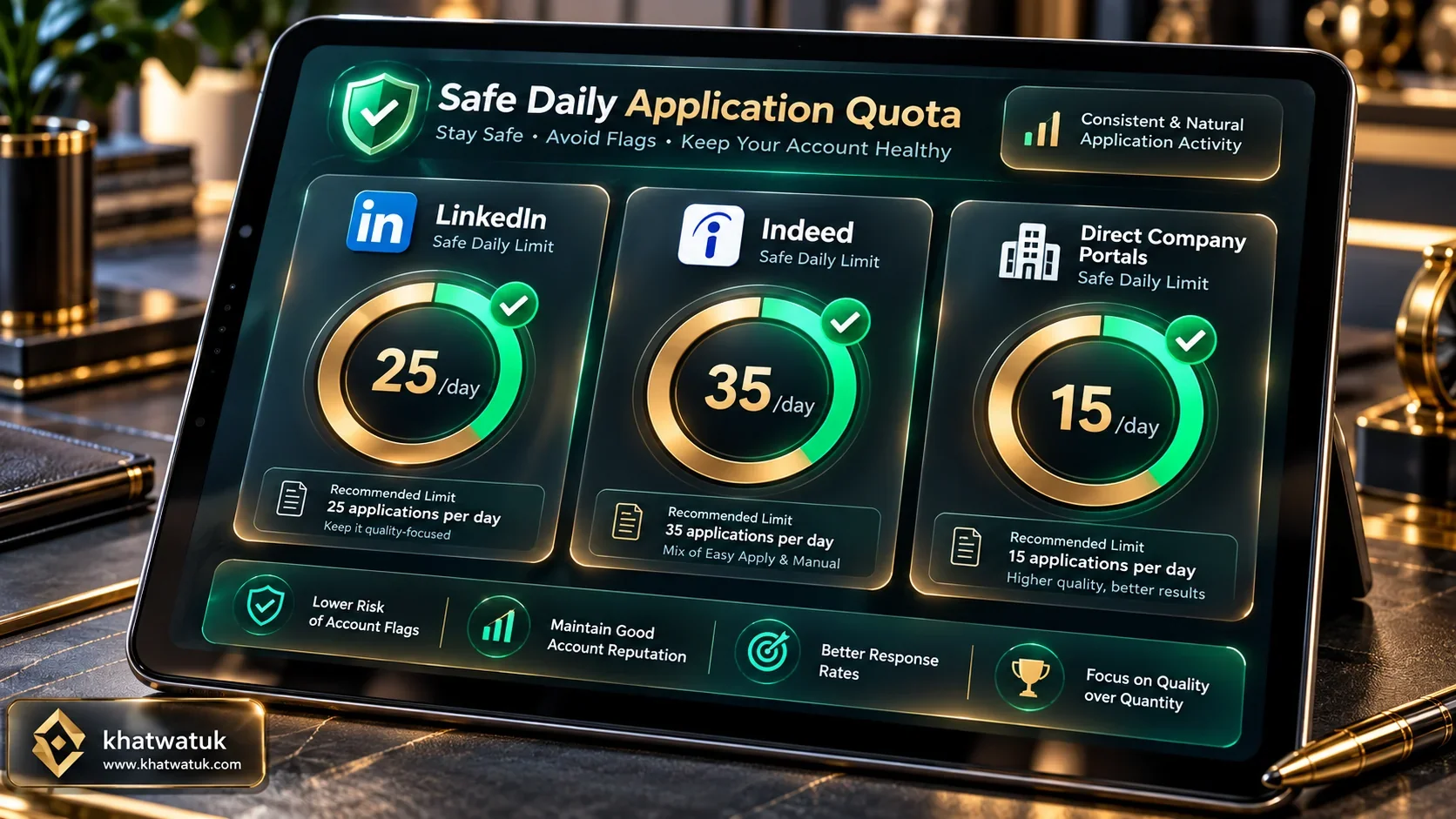 Recommended daily submission limits when automating applications across job portals
