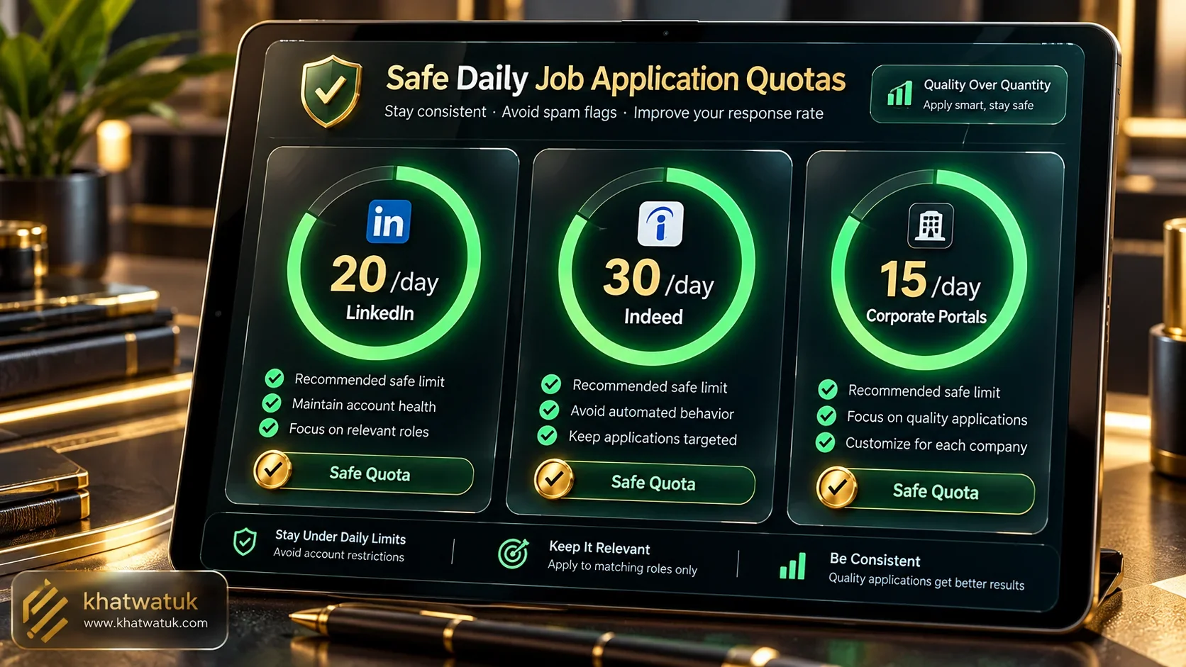 Safe daily submission quotas when using free AI job application tools