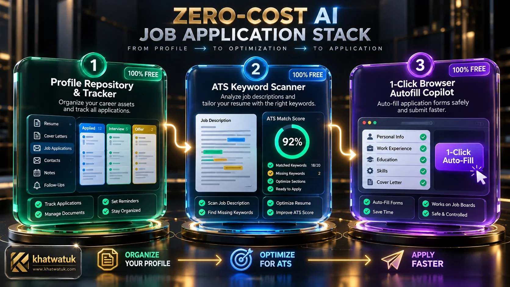 Architecture of a zero dollar AI job application technology stack