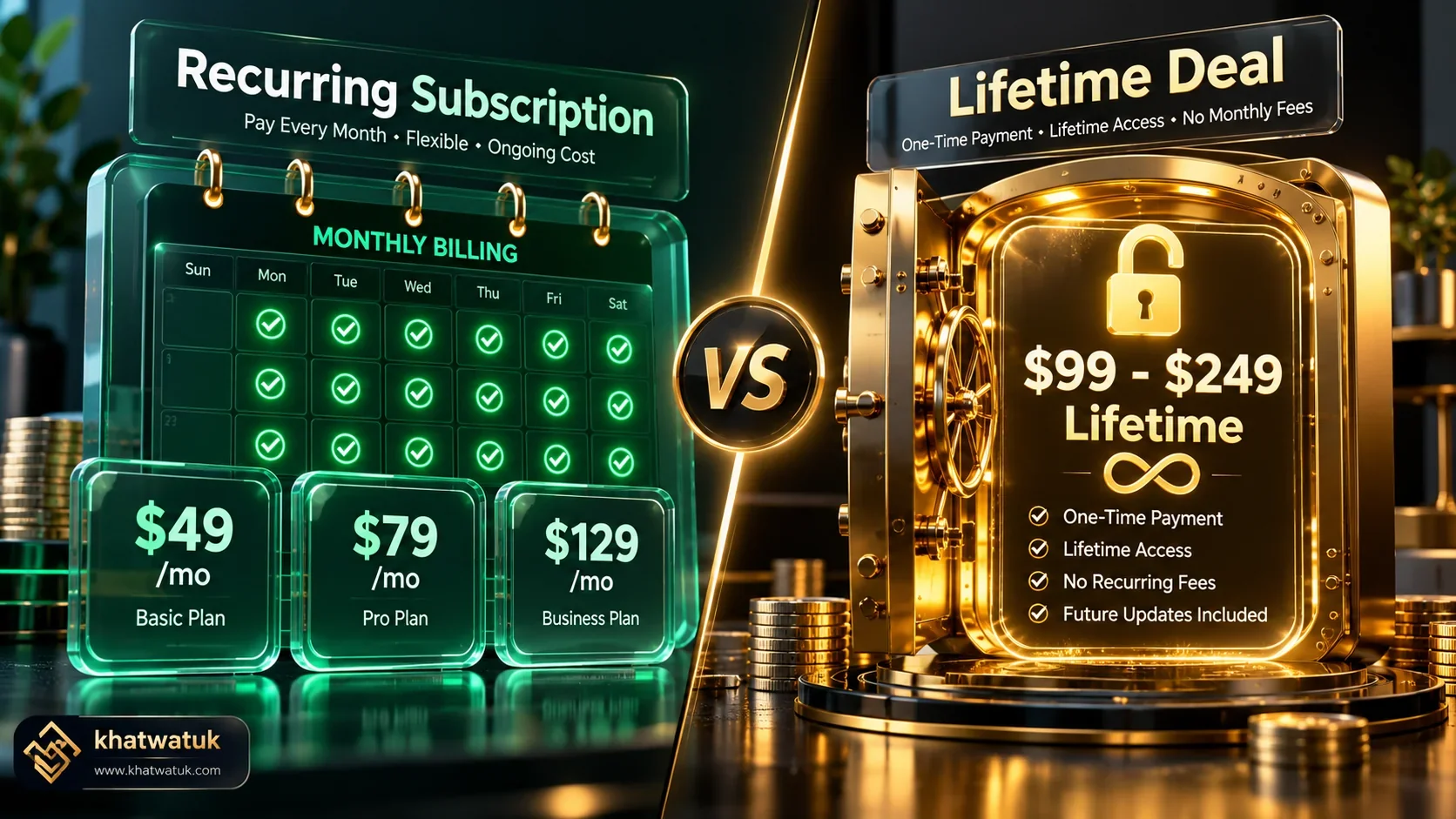 Pricing comparison between LoopCV monthly subscription and LazyApply lifetime deal