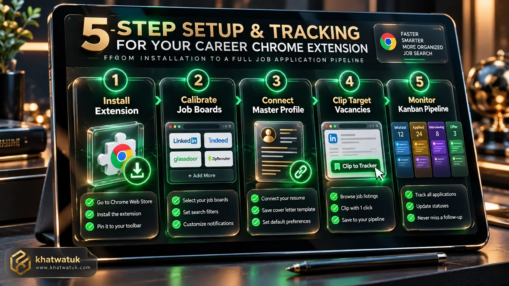 Step-by-step setup guide for configuring a job application tracker Chrome extension