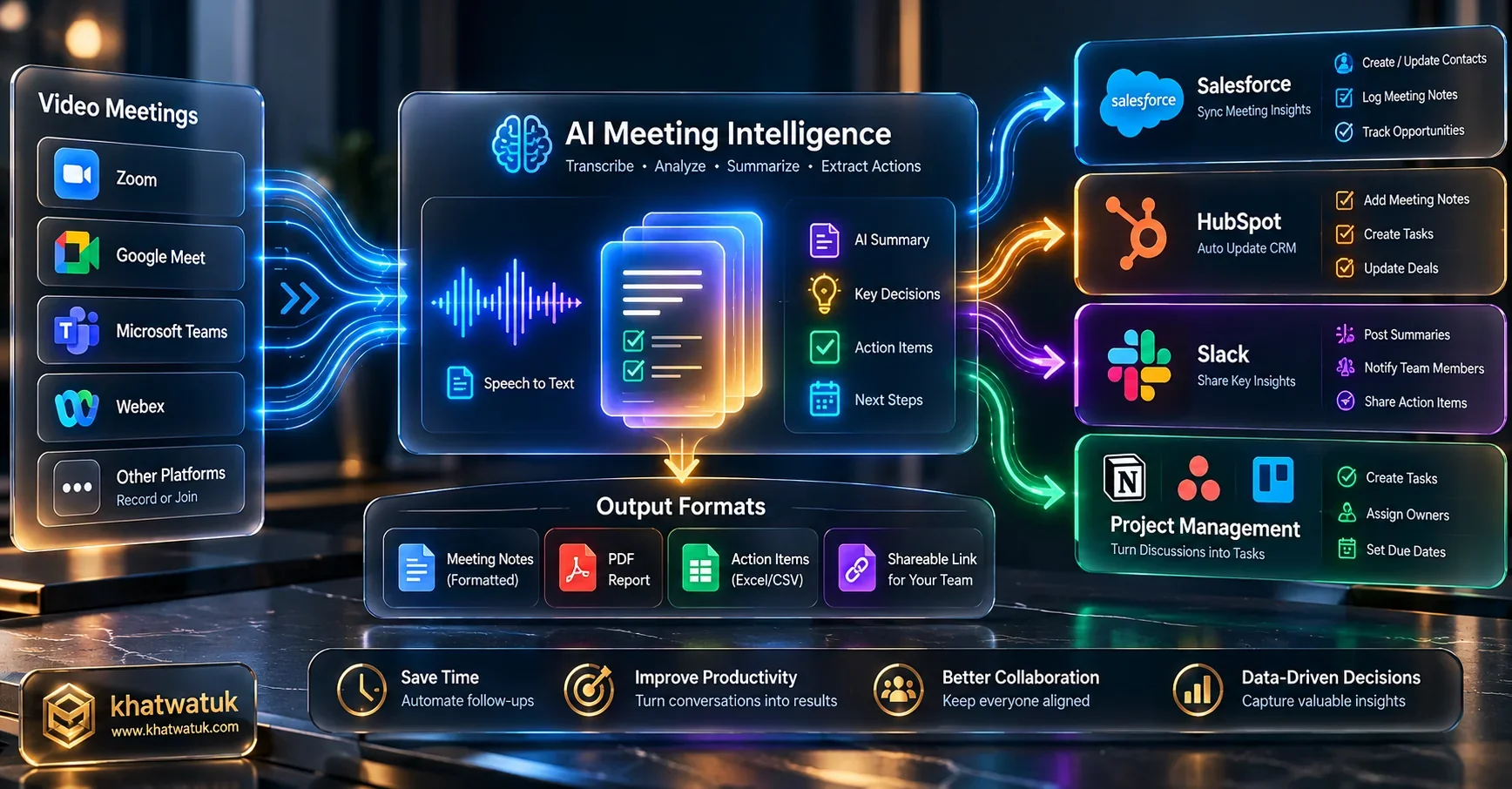 Fireflies vs Otter app integrations and CRM pipeline automation workflow diagram