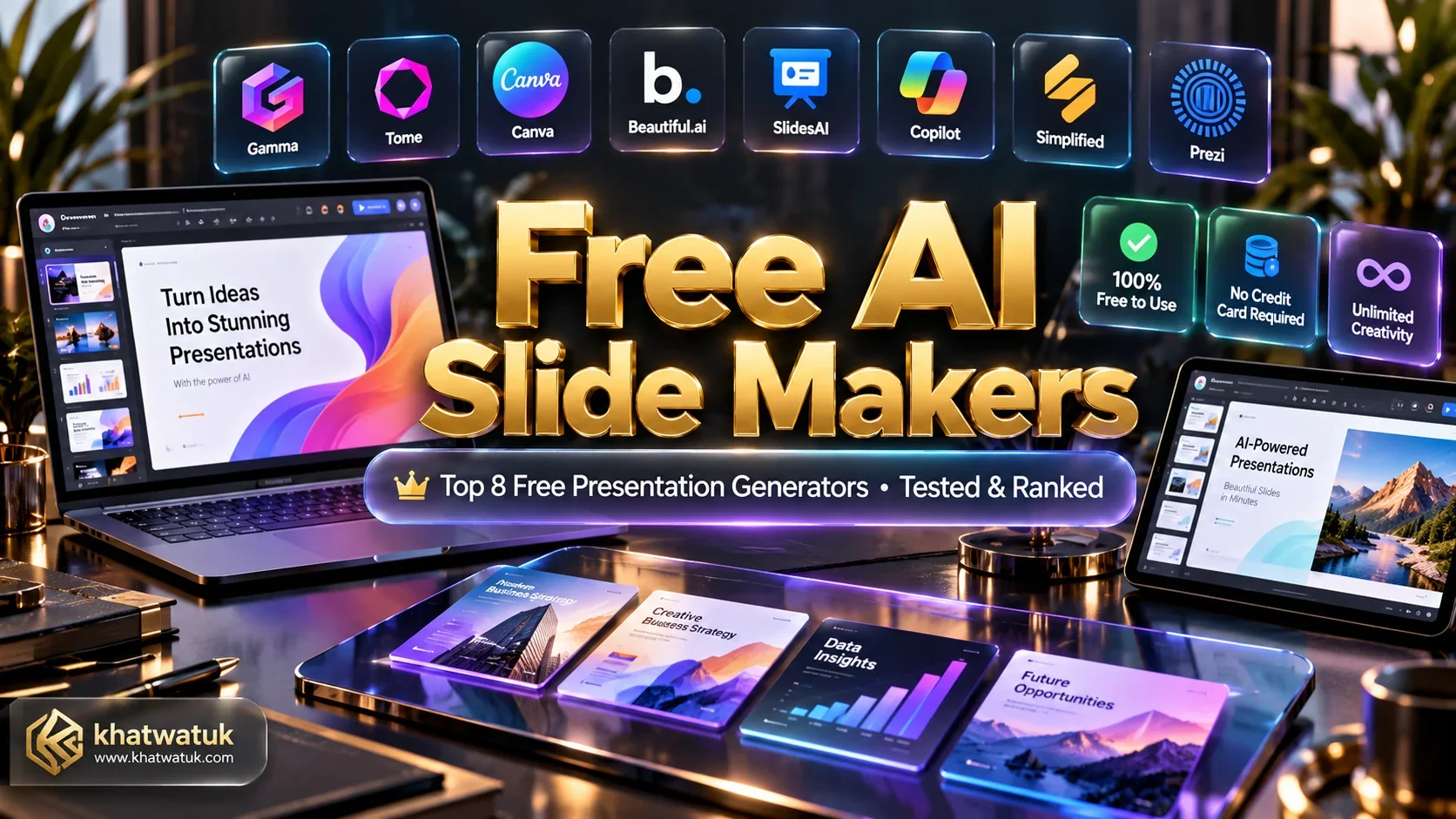 Best free AI presentation maker comparison workspace showcasing slide generation interface without paywalls
