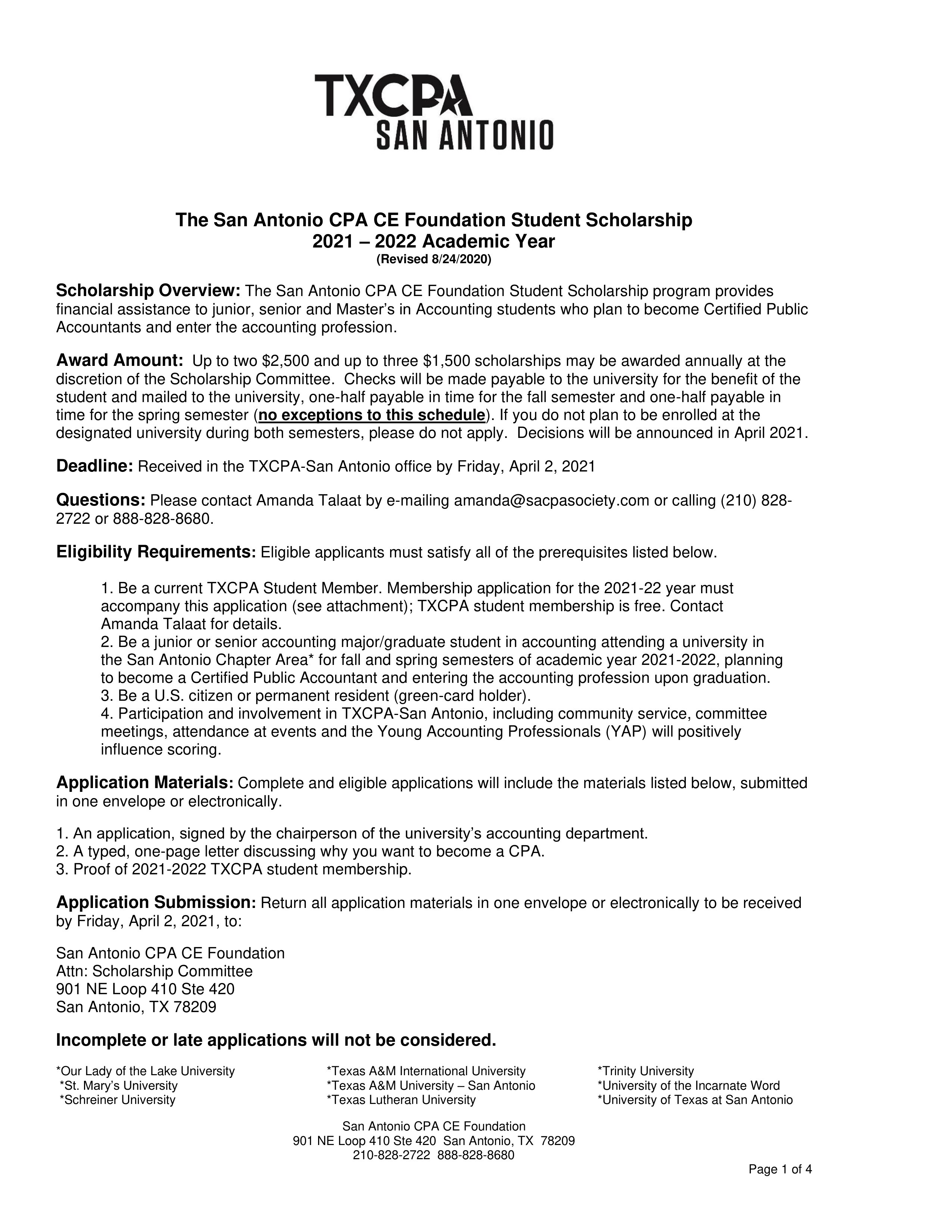 san-antonio-scholarship-application-2020-2021