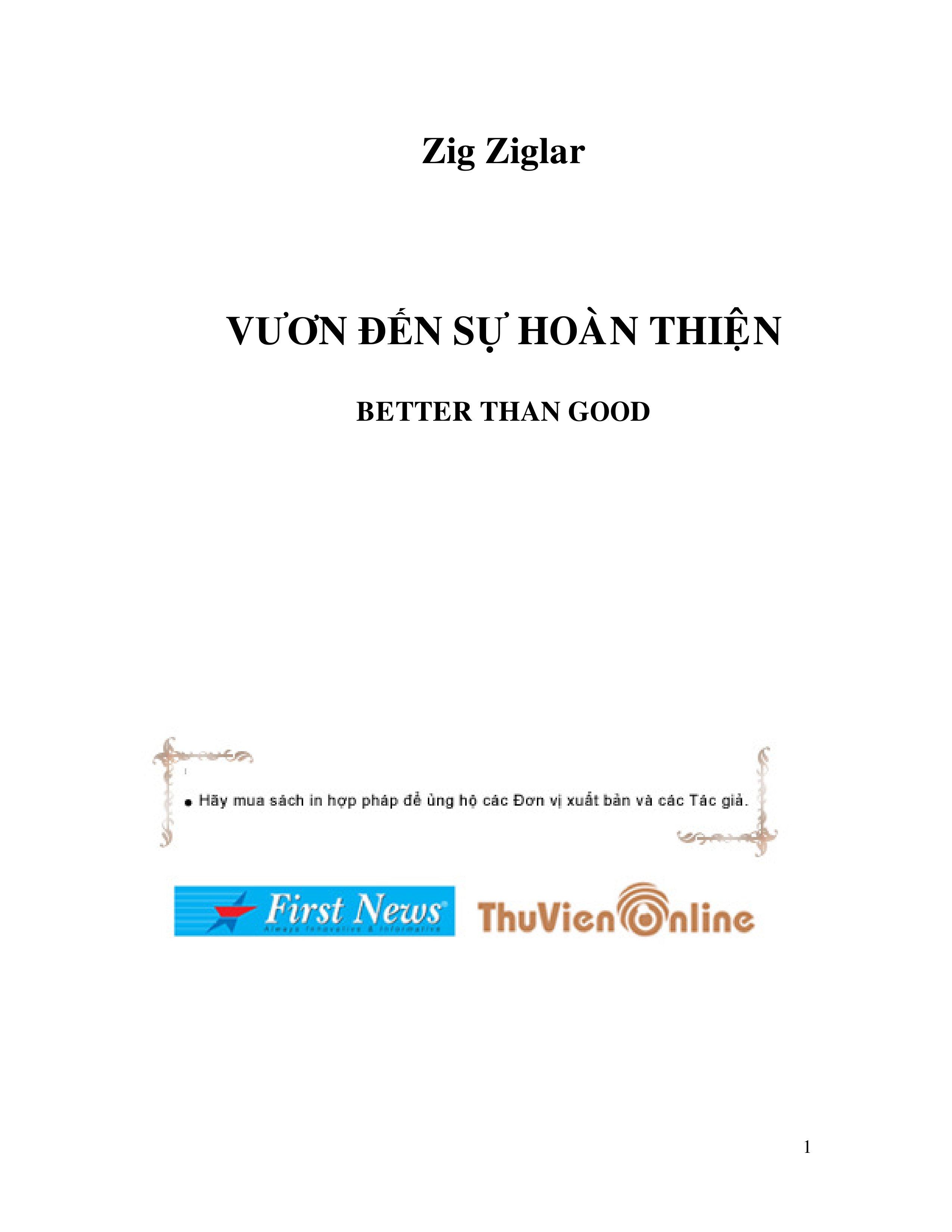 Vươn lên đến tự hoàn thiện = Better than good