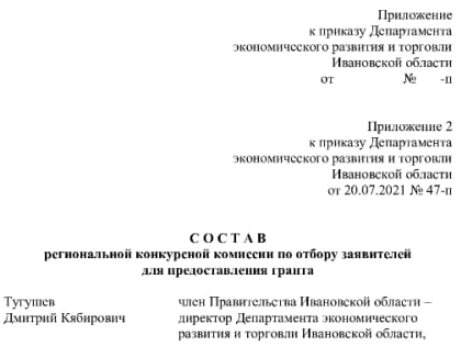 Региональная конкурсная комиссия по отбору заявителей для предоставления гранта: легкое расширение и обновление