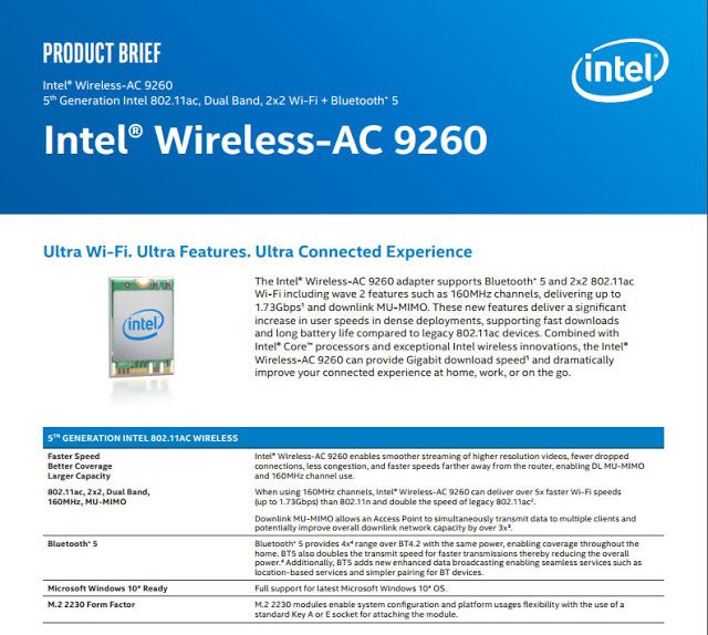 Intel 9260が出てた！1733Mbps対応+Bluetooth 5 2×2 802.11ac Wi-FiのM.2カード Intel | Lesson440