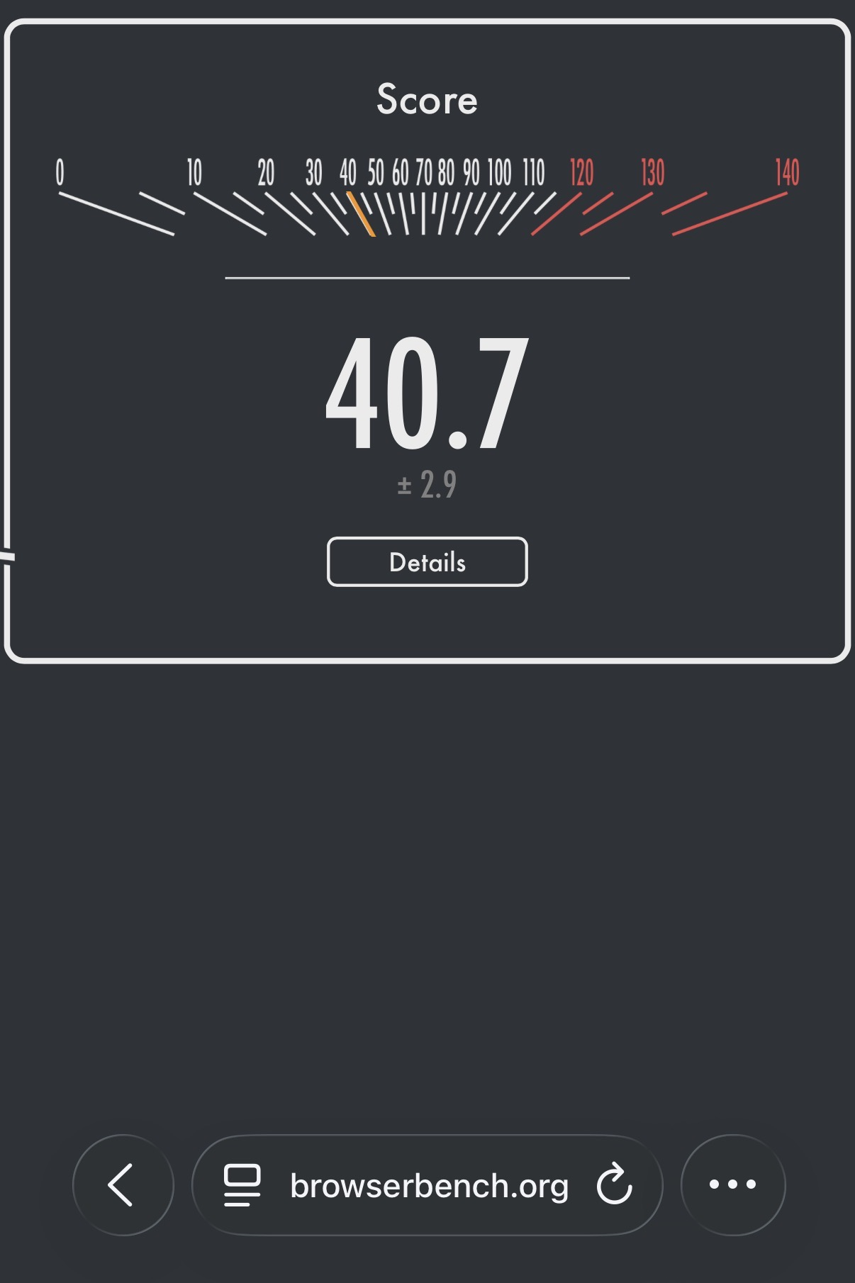 iPhone 17 ProのSpeedometerベンチマーク結果