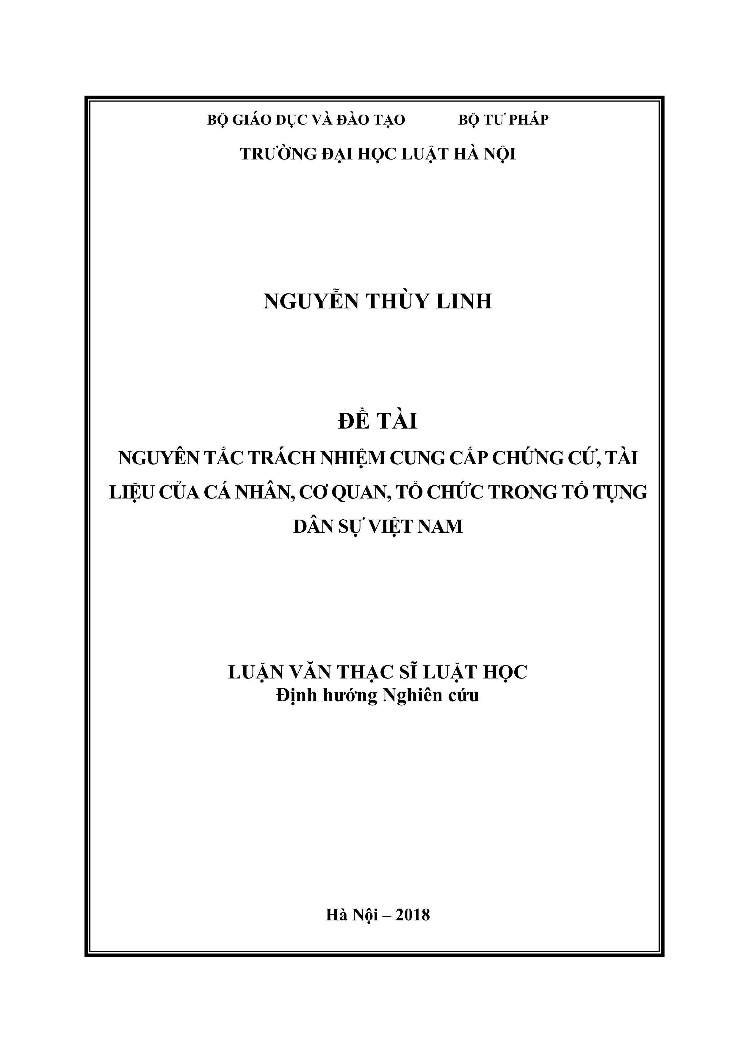 Nguyên tắc trách nhiệm cung cấp chứng cứ, tài liệu của cá nhân, cơ quan, tổ chức trong tố tụng dân sự Việt Nam