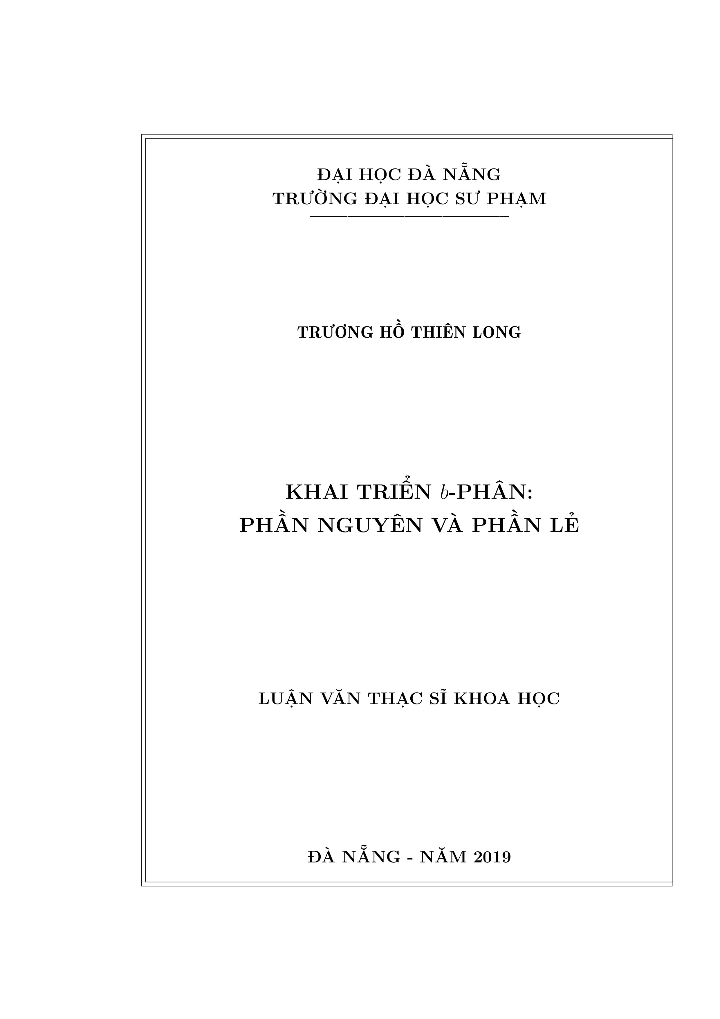 Khai triển b-phân: phần nguyên và phần lẻ