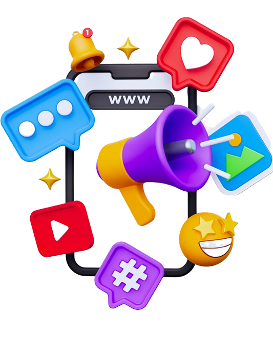 Digital Marketing 3D Illustration