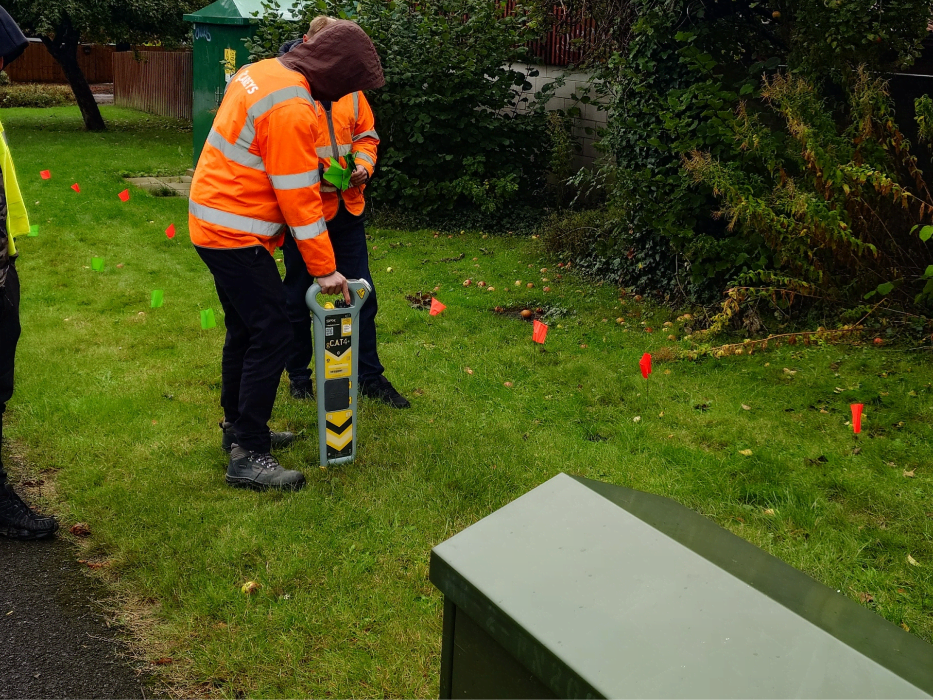 Utility mapping survey equipment in use on site