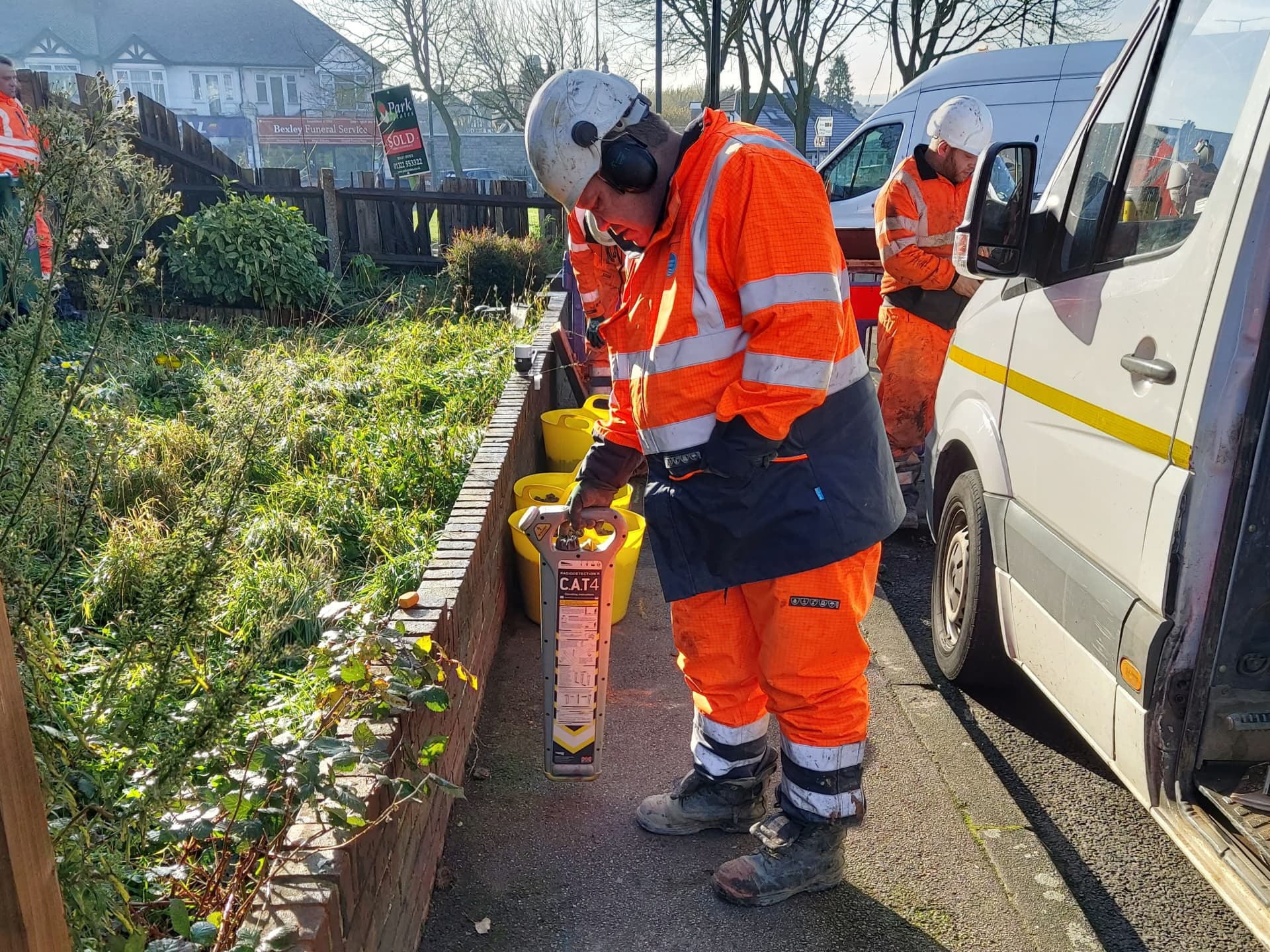 Cable avoidance equipment in use during training