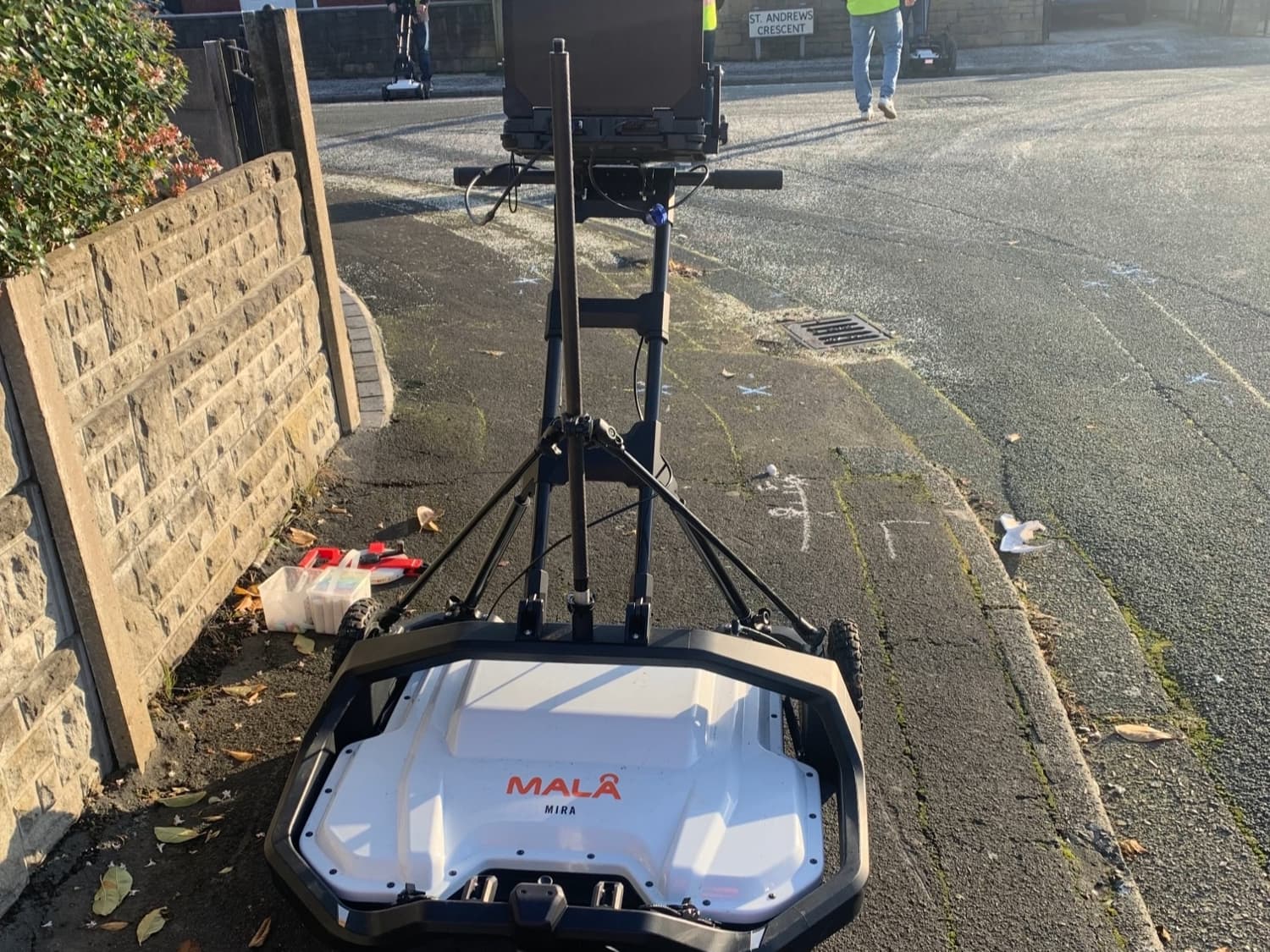GPR training - practical session with survey equipment