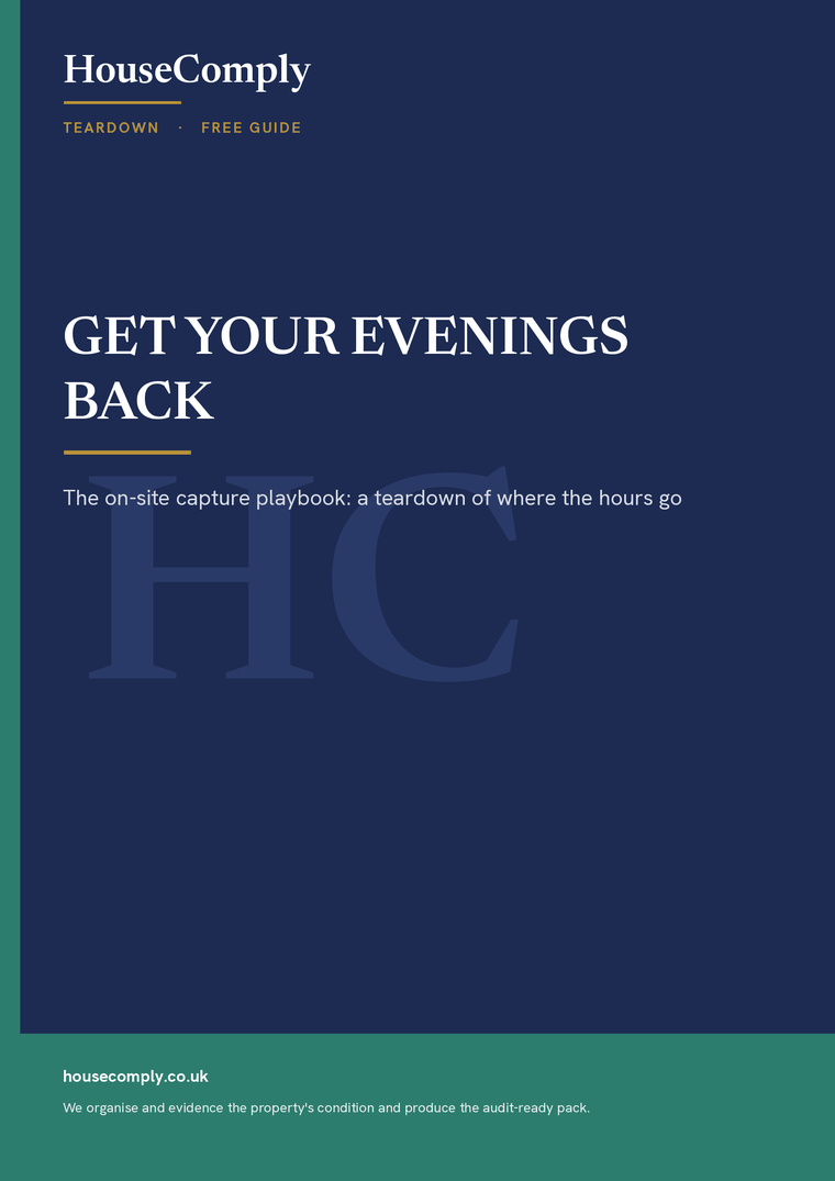 Cover: Get your evenings back — the on-site capture playbook