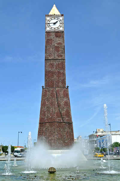 Clock Tower and Fountain, Avenue Habib Bourguiba, Tunis