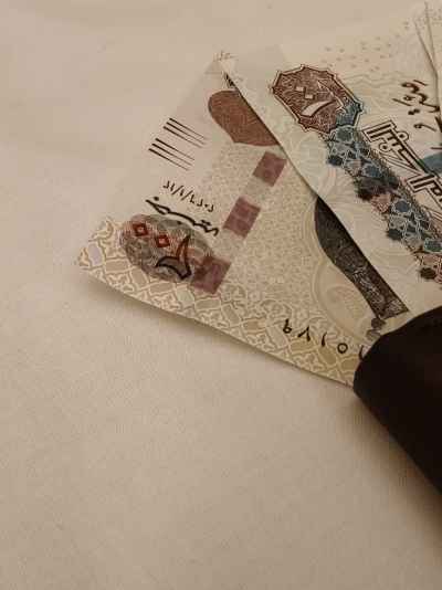 Egyptian Pound Banknotes in Leather Wallet