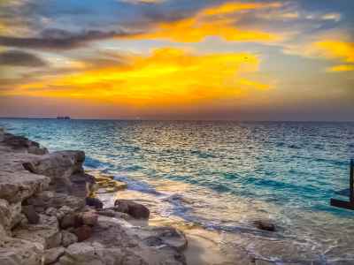 Rocky Shoreline Sunset, North Coast Egypt