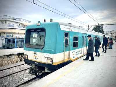 TGM Train at La Marsa Station, Tunisia