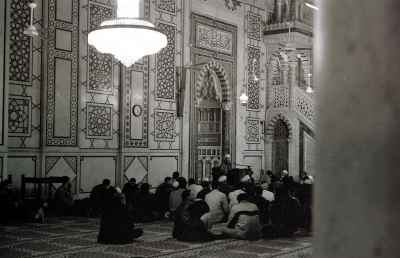 Worshippers Praying Inside Umayyad Mosque, Damascus