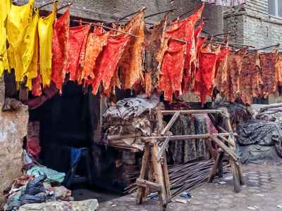 Traditional Tannery Leather Drying During Eid al-Adha in Cairo