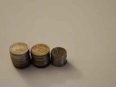 Egyptian Pound Coins Stacked in Ascending Order