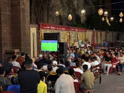 Crowd Watching Egypt World Cup Match, Al-Gamaliya Cairo