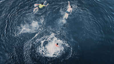Children Swimming at Al-Qanater Al-Khayreya, Giza