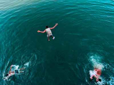 Children Swimming at Al-Qanater Al-Khayreya, Egypt
