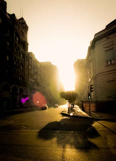 Downtown Cairo Street at Sunrise, Wust El-Balad