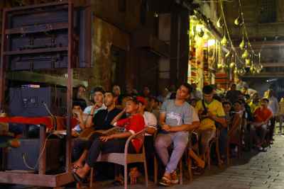 Residents Watch Egypt World Cup Match, Al-Gamaliya Cairo