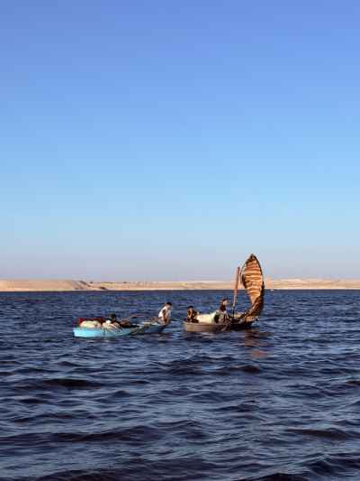 Fishermen Sailing on Lake Timsah, Ismailia