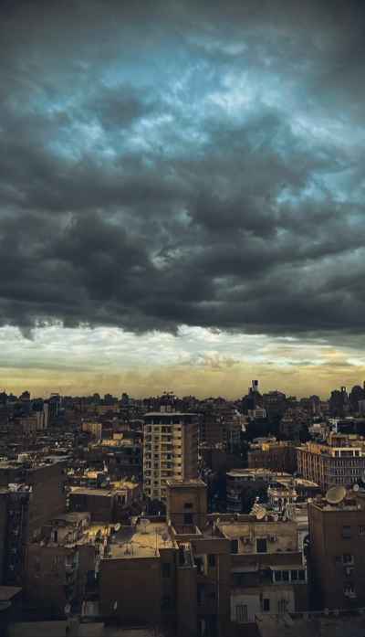 Storm Clouds Over Giza Rooftops, Tahrir Street