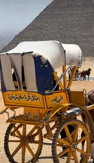 Horse-Drawn Carriage at the Pyramids of Giza