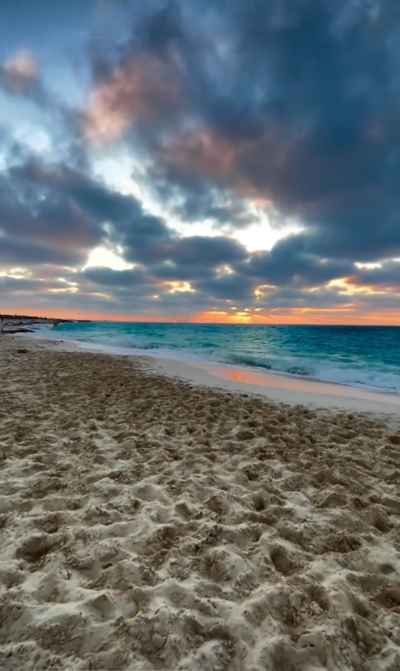 Mediterranean Beach at Sunset, Green Beach Al-Alameen