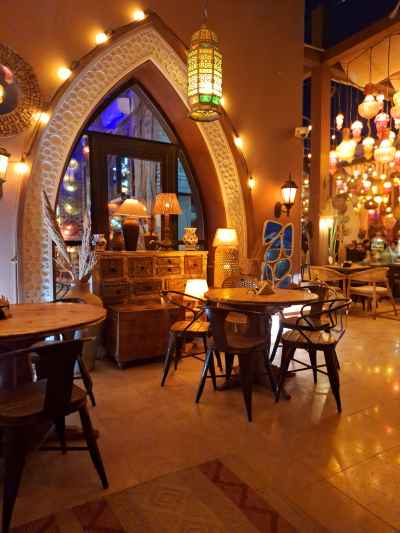 Orientalist Café Interior with Lanterns, Sheikh Zayed