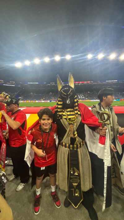 Egyptian Fan with Anubis Costume, Egypt vs Australia 2026