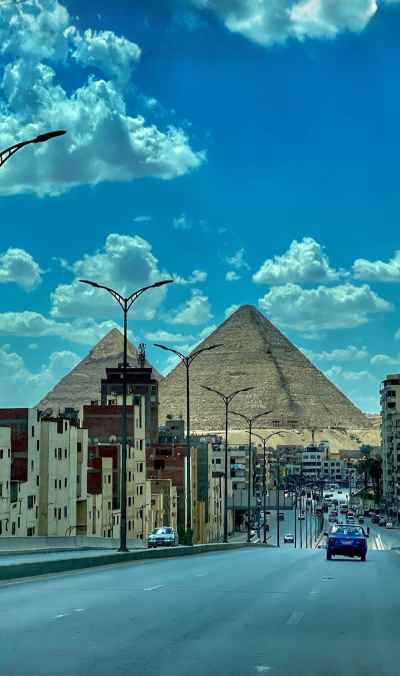Pyramids of Giza View from Tersa Street, Giza