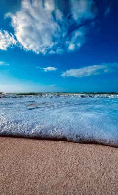 Mediterranean Sea Shore Wave on Sandy Beach, Al-Alamein