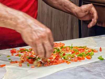 Fatayer Filling Preparation Close-Up, Al-Hussein Cairo