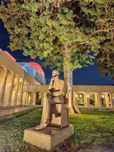 Mohamed Abdel Wahab Statue, Cairo Opera House Square Night