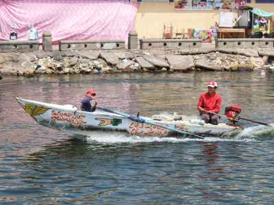 Small Wooden Fishing Boat on Waterway, Ezbet El Borg Damietta
