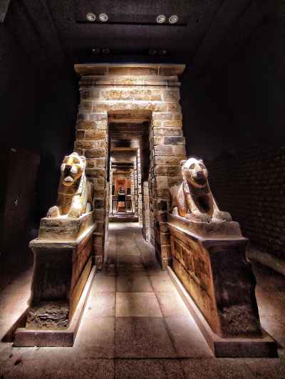 Funerary Shrine Entrance with Lion Statues, Greco-Roman Museum Alexandria