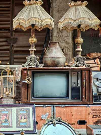 Vintage TV and Antique Lamps, Diana Market Downtown Cairo