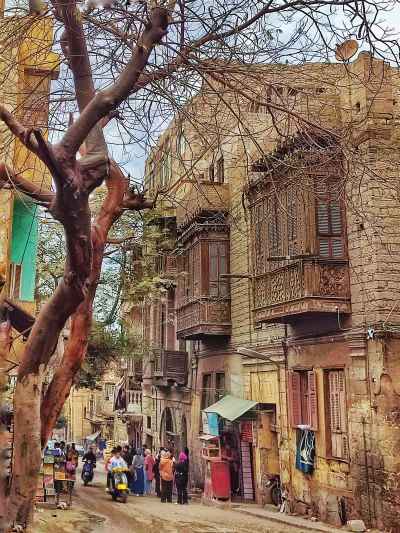 Bab Al-Wazir Street Historic Buildings with Mashrabiya, Cairo