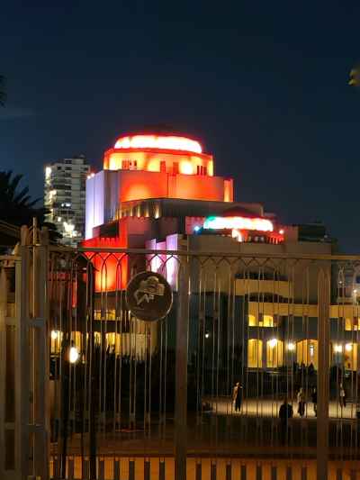 Cairo Opera House Illuminated at Night, Zamalek