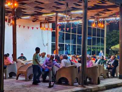 Egyptian Outdoor Café Gathering World Cup Night