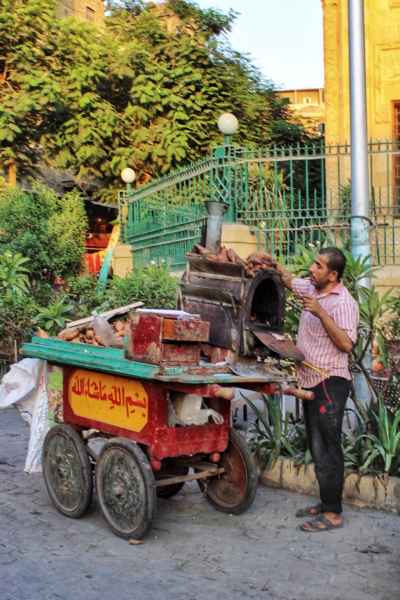 Street Roasted Sweet Potato Cart, Darb Al-Ahmar Cairo