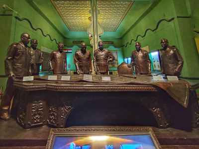 Bronze Military Commanders Planning Table Sculpture, Cairo